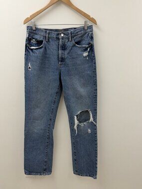 DL1961 Emilie Ultra High Rise Vintage 31” Straight Jeans Distressed Sz 27"